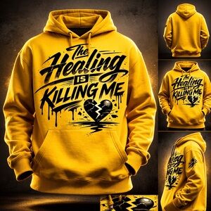 Yellow Graphic Hoodie